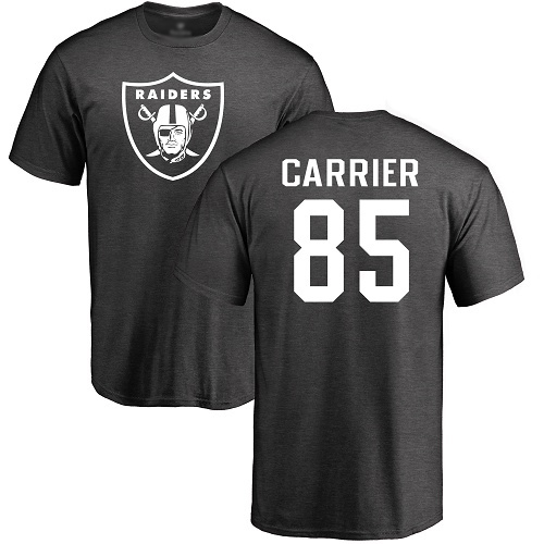Men Oakland Raiders Ash Derek Carrier One Color NFL Football #85 T Shirt->oakland raiders->NFL Jersey